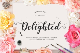 Delighted: A Modern Script Typeface for Editorial Design