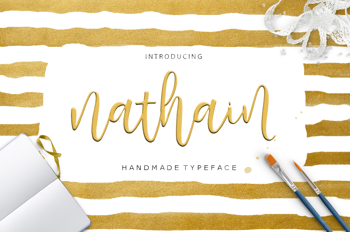 Nathain: A Hand-Brushed Script Font for Modern Web Design