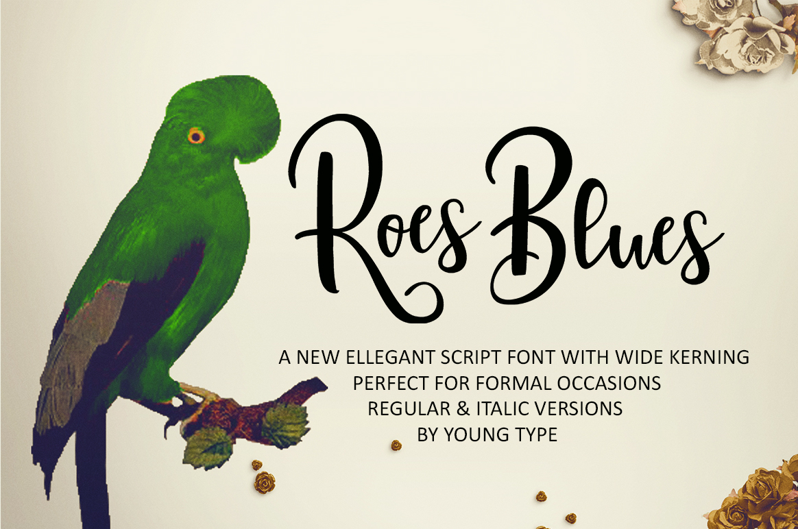 Roes Blues: A Modern Script Typeface for Editorial Design